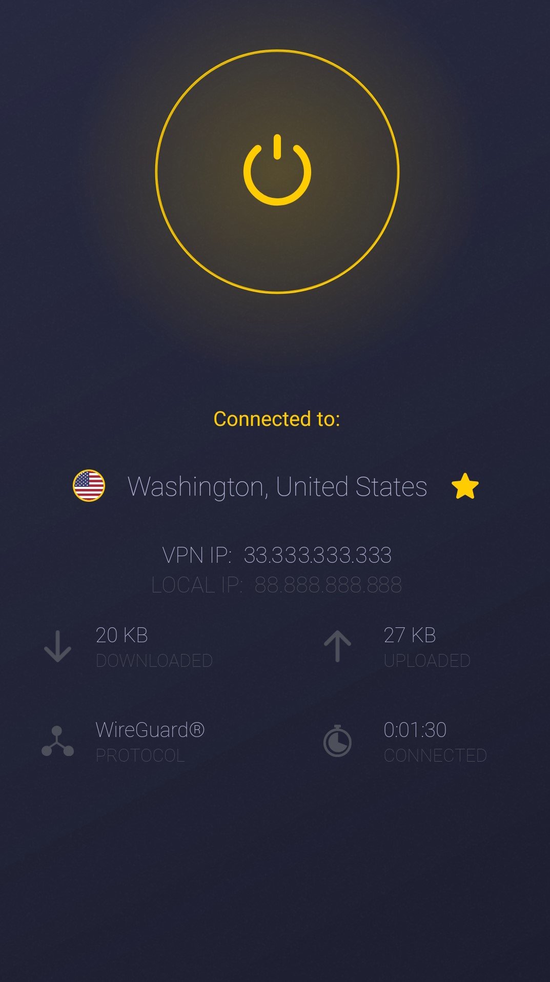 CyberGhost app homepage – VPN connected!