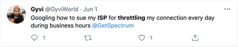 Gyvi comments that he’s searching on google how to sue his ISP for throttling