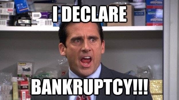 Michael Scott declares bankruptcy.
