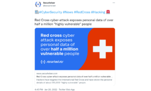 Twitter, details of Red Cross data breach