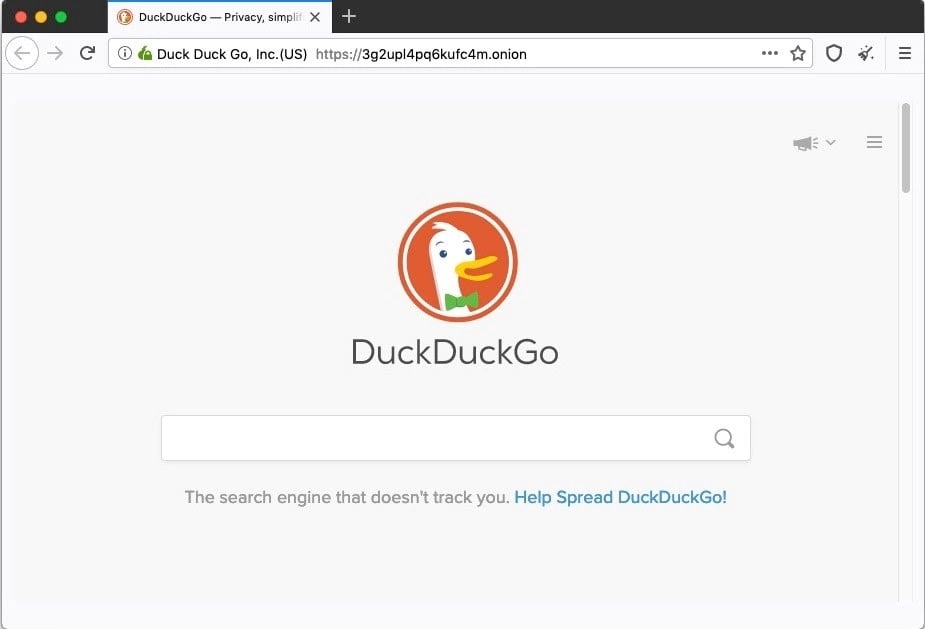 DuckDuckGo's Onion domain